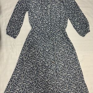 Ralph Lauren Navy Floral Long Sleeve Dress